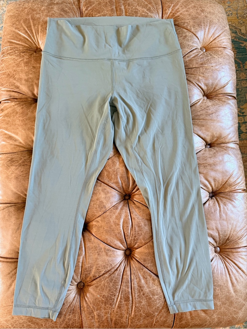 Lululemon Align High-Rise Crop Leggings Nulu Sage‎ Green Size 12 Yoga Athletic